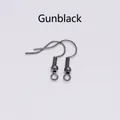 Gunmetal stainless steel earring hooks with coil and ball for handmade jewelry making - Gun Black