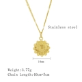 Goldene Edelstahl-Sonnenblumenkette mit 14mm Anhänger und verstellbarer 40cm Gliederkette - Gold