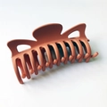 12 cm große Haarklammer mit Schleife in mattem Rotbraun Terrakotta-Finish für Haare - Orange