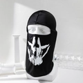 Tactical balaclava face mask with white skull print for outdoor sports and motorcycling - M (56-58cm) / Black Skull