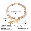 Bracciale in conchiglia placcato oro 18k con ciondoli stella marina e conchiglia in acciaio - Stile Ciondolo Stella Marina e Conchiglia (JDNW2405011)