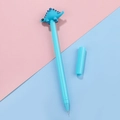 Simpatica penna gel dinosauro blu con stegoasuro 3D su sfondo blu e rosa pastello - 0.5mm / Blu
