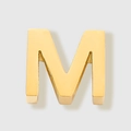 Golden stainless steel alphabet letter M pendant charm for DIY jewelry and necklaces - M