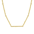 Irregular branch texture S925 sterling silver necklace with organic golden metal links - 18K Gold