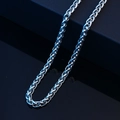 Silver stainless steel NK Cuban link necklace with polished finish for men's hip hop style - Dragon Bone Chain / 5mm Thickness 60cm Length