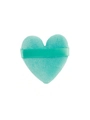 Mint green heart-shaped flocked puff with finger strap for makeup setting and foundation - Flocked Heart Puff / Green