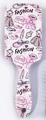 Pink fashion pattern plastic air cushion hairbrush with stylish dress and makeup illustrations - Urban Beauty