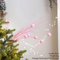 Pink Christmas decorative branch with foam balls and glitter for tree decoration 82cm - Light Pink Plush Ball Willow Branch