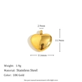 Herzanhänger aus 18K vergoldetem Edelstahl mit Rose, Details und Maße angezeigt - Herzanhänger-Gold