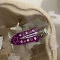 Fermaglio per capelli in metallo viola con strass rosa brillanti e motivo a stella - Viola Stella
