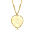 S925 Sterling Silber Herzanhänger Halskette mit Buchstabe B und Goldbeschichtung - Buchstabe B