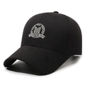Unisex black cotton baseball cap with white inspirational embroidery in street style - Adjustable / Black