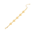 Golden heart charm bracelet with five heart pendants and adjustable lobster clasp chain - Radiant Heart Style (1#)