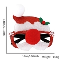Sparkly red Christmas hat party glasses with white snowflakes for holiday photo props - Christmas Hat Green Leaves