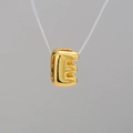 DIY bubble letter E pendant necklace with gold plated balloon style 3D metal finish - Letter E