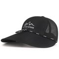 Schwarze Outdoor-Sonnenkappe mit extra langem Schirm und atmungsaktivem Mesh-Gewebe - Verstellbar / Schwarz