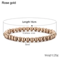 Elastic stainless steel beaded bracelet in rose gold finish with 6mm beads 16cm long - 6mm Rose Gold Stainless Steel Bead Bracelet (KB161877-Z)