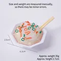 Miniature food keychain with realistic noodles in a hexagonal bowl and tiny chopsticks - Green Onion Cold Skin Noodles - Octagonal Bowl - No Keychain