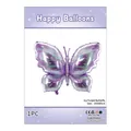 Eisvogel-lila Schmetterling-Folienballon mit blaugrünen Punkten für Partydekoration - Eisvioletter Schmetterling