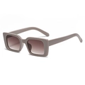 Square chunky frame sunglasses in taupe with reddish-brown gradient lenses - Khaki Frame Gradient Tea