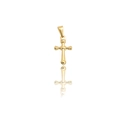 Polished 24k gold-plated stainless steel cross pendant with smooth metallic finish - DZ10 (Cross) / Gold