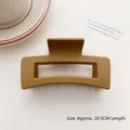 Matte ginger yellow rectangular hollow hair claw clip for elegant bun hairstyles - Square Frosted Light Coffee - Approx 10.5cm