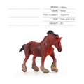 Miniature reddish-brown solid horse figurine for farm animal dioramas, 5.8x1.4x4.2 cm - Single Russet Horse Model 8g