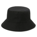 Classic reversible black cotton bucket hat with parallel reinforced stitching and sun protection - One Size / Black with Red