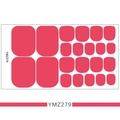 Gedetailleerd vel effen roze teennagelstickers in verschillende maten, modelnummer YMZ279 - YMZ279-Roze