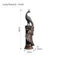 Peacock luxury ornament in blue and gold finish with crystals, small size 48cm height - Auspicious Peacock - Small 8828-s