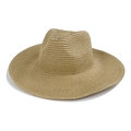 Cappello Panama classico in paglia kaki con corona Fedora per protezione solare e viaggi - M (56-58cm) / caffè