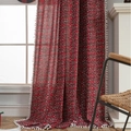 Christmas curtains with red and green plaid patterns and white pom-pom trim for windows - Snowflake Plaid Rod Pocket / 150*45cm