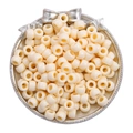 Creamy beige acrylic pony beads with large holes for DIY jewelry making and crafts - 100 Pieces/Pack (9x6mm) / Solid Cream