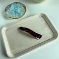 Elegant tortoiseshell matte hair clip for women featuring a dark brown mottled pattern - Duckbill Clip - Amber Leopard