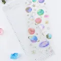 Dreamy galaxy crystal stickers with gold stamping featuring stars and colorful planets - Dreamy Starry Sky