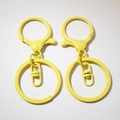 Yellow painted lobster clasp keychain DIY jewelry accessory with vibrant metal finish - Yellow (Painted)