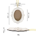 White vintage Christmas tree photo frame ornament with golden string and dimensions - 10# / White