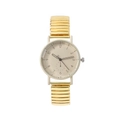 Montre à quartz élégante avec bracelet métal élastique doré et aiguille en cœur - Or
