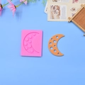 Macro view of pink crescent moon silicone mold and orange textured moon creation - Dotted Moon Style (3)