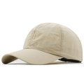 Breathable khaki quick-dry baseball cap with laser-cut ventilation holes for sun protection - One Size(Adjustable) / Beige