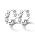 925 sterling silver huggie earrings featuring white enamel heart patterns - Heart Shape Hoop Earrings Set / White