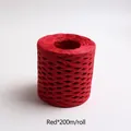 Roll of 200m red raffia paper ribbon for gift wrapping and DIY handcrafting - 200m/Roll / Red