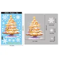 Christmas tree window static cling sticker with snowflake decals and detailed size chart - BQ550 Style