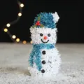 Christmas snowman ornament made of blue and white sequins, size 16x8cm for table decor - Blue & White Snowman