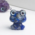 Lapis Lazuli crystal frog figurine made with natural gemstone and resin decor - Lapis Lazuli