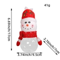 Christmas snowman candy jar with clear body and festive red fabric hat, 17cm height - Snowman