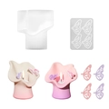 DIY silicone mold set for irregular petal candle holders with 3D butterfly accents - Irregular Butterfly Candle Holder Mold Set