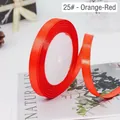 Orange Red 1cm satin ribbon on a white spool for luxury gift wrapping and hair styling - 25# Orange Red