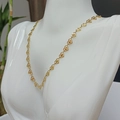 Golden heart-shaped choker necklace with radiant etched pattern for women's fashion - Gold