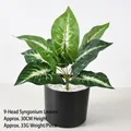 Artificial 30cm faux calla leaf plant in black pot with white stones and 9 stems - 9-Head Calla Leaf (Without Pot)